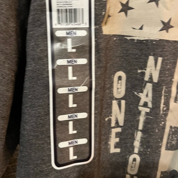 3/$20 SALE Patriotic Strong Men’s Large T-shirt One Nation Under God Gray - Picture 2 of 7